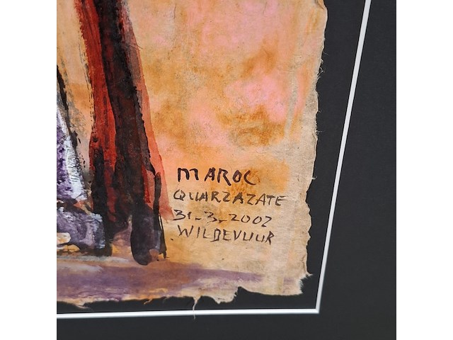 Acryl schilderij, maya wildevuur (1944-2023), quarlazete marokko, 2002 - afbeelding 5 van  9