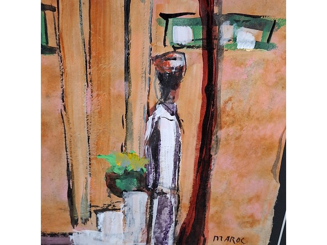 Acryl schilderij, maya wildevuur (1944-2023), quarlazete marokko, 2002 - afbeelding 7 van  9