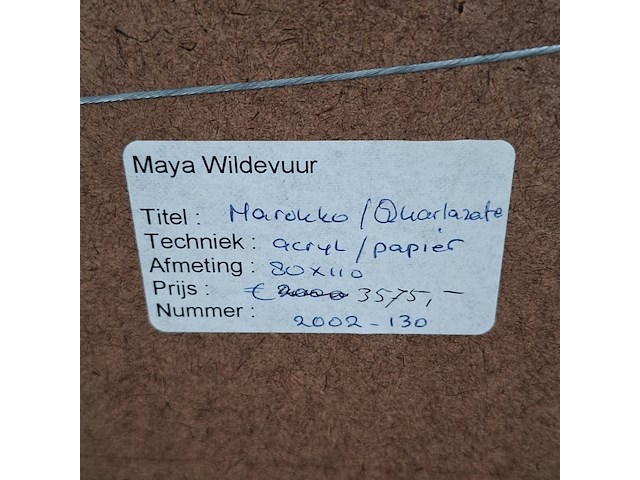Acryl schilderij, maya wildevuur (1944-2023), quarlazete marokko, 2002 - afbeelding 9 van  9