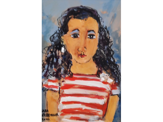 Acryl schilderij, maya wildevuur (1944-2023), sara, 2010 - afbeelding 1 van  8