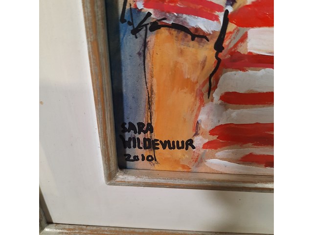 Acryl schilderij, maya wildevuur (1944-2023), sara, 2010 - afbeelding 5 van  8