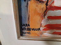 Acryl schilderij, maya wildevuur (1944-2023), sara, 2010 - afbeelding 5 van  8
