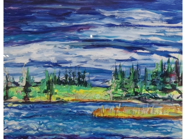 Acryl schilderij, maya wildevuur (1944-2023), sörfors, 1991 - afbeelding 1 van  8