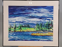 Acryl schilderij, maya wildevuur (1944-2023), sörfors, 1991 - afbeelding 2 van  8