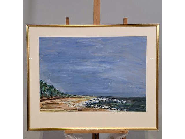 Acryl schilderij, maya wildevuur (1944-2023), strand, 1998 - afbeelding 2 van  9