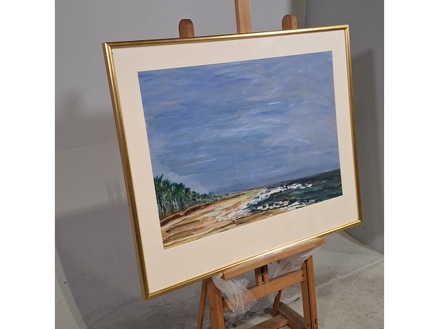 Acryl schilderij, maya wildevuur (1944-2023), strand, 1998 - afbeelding 3 van  9