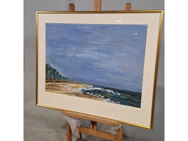 Acryl schilderij, maya wildevuur (1944-2023), strand, 1998 - afbeelding 4 van  9
