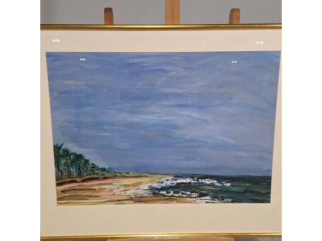 Acryl schilderij, maya wildevuur (1944-2023), strand, 1998 - afbeelding 5 van  9