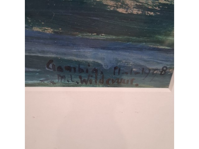 Acryl schilderij, maya wildevuur (1944-2023), strand, 1998 - afbeelding 6 van  9