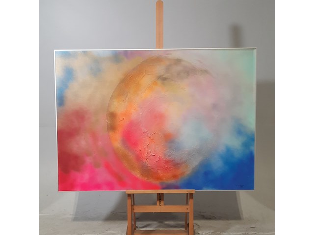 Acryl schilderij, maya wildevuur (1944-2023), 't heelal, 1989 - afbeelding 2 van  8