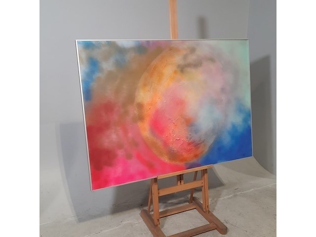 Acryl schilderij, maya wildevuur (1944-2023), 't heelal, 1989 - afbeelding 3 van  8