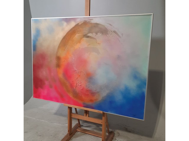 Acryl schilderij, maya wildevuur (1944-2023), 't heelal, 1989 - afbeelding 4 van  8