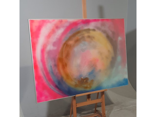 Acryl schilderij, maya wildevuur (1944-2023), 't heelal, 1989 - afbeelding 3 van  8