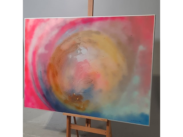 Acryl schilderij, maya wildevuur (1944-2023), 't heelal, 1989 - afbeelding 4 van  8