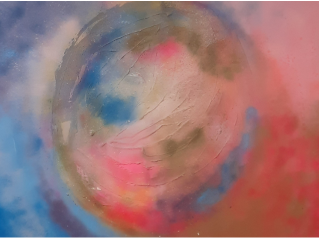 Acryl schilderij, maya wildevuur (1944-2023), 't heelal, 1989 - afbeelding 1 van  8