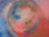 Acryl schilderij, maya wildevuur (1944-2023), 't heelal, 1989 - afbeelding 1 van  8