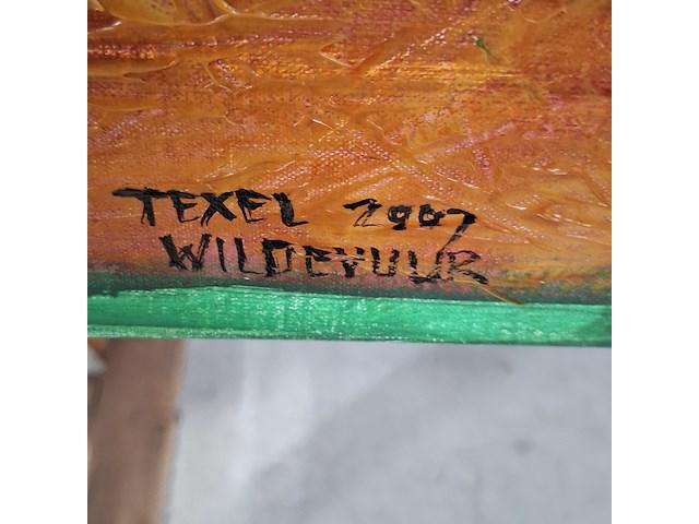 Acryl schilderij, maya wildevuur (1944-2023), texel, 2007 - afbeelding 5 van  8