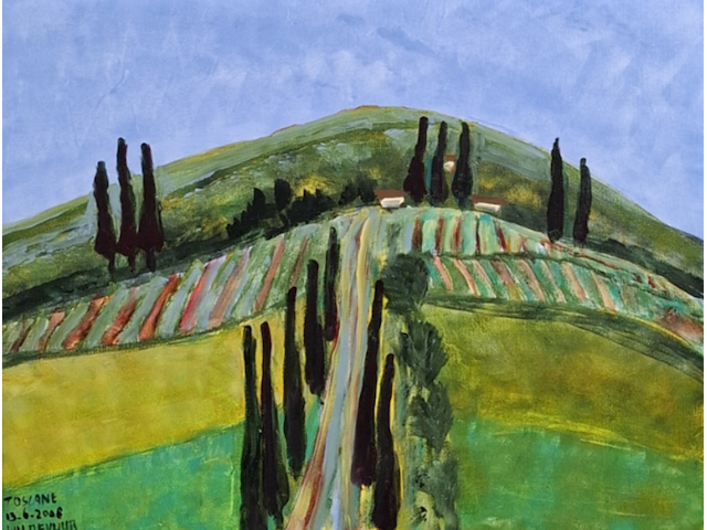 Acryl schilderij, maya wildevuur (1944-2023), toscane, 2006 - afbeelding 1 van  9