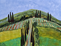 Acryl schilderij, maya wildevuur (1944-2023), toscane, 2006