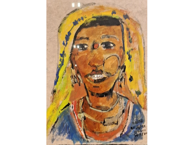 Acryl schilderij, maya wildevuur (1944-2023), udaipur india, 2002 - afbeelding 1 van  9