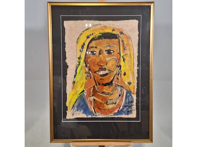 Acryl schilderij, maya wildevuur (1944-2023), udaipur india, 2002 - afbeelding 2 van  9