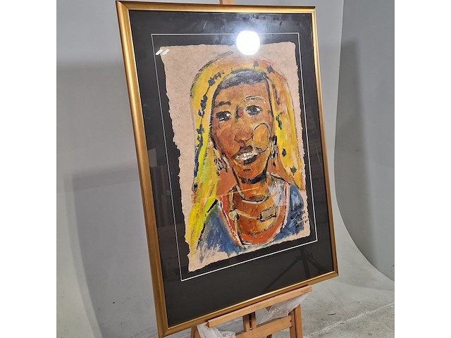 Acryl schilderij, maya wildevuur (1944-2023), udaipur india, 2002 - afbeelding 3 van  9