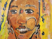 Acryl schilderij, maya wildevuur (1944-2023), udaipur india, 2002 - afbeelding 5 van  9