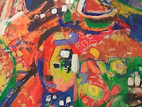 Acryl schilderij, maya wildevuur, abstract, 1997 - afbeelding 1 van  8