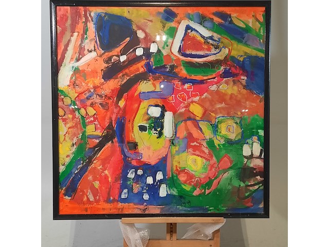 Acryl schilderij, maya wildevuur, abstract, 1997 - afbeelding 2 van  8