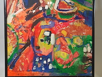 Acryl schilderij, maya wildevuur, abstract, 1997 - afbeelding 2 van  8