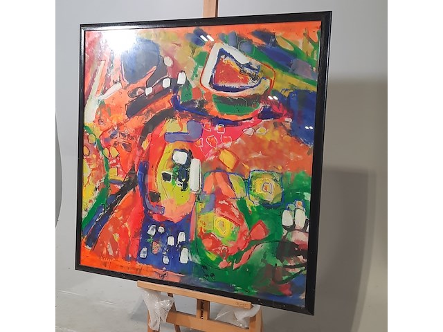 Acryl schilderij, maya wildevuur, abstract, 1997 - afbeelding 4 van  8