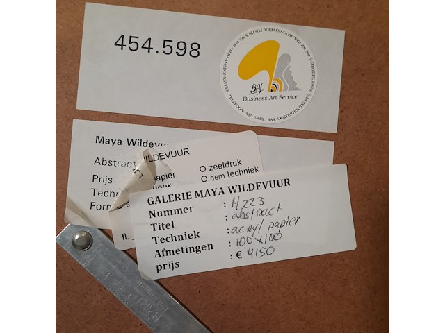 Acryl schilderij, maya wildevuur, abstract, 1997 - afbeelding 8 van  8