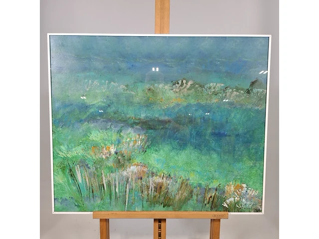 Acryl schilderij, maya wildevuur, bloemenveld, 1990 - afbeelding 1 van  9