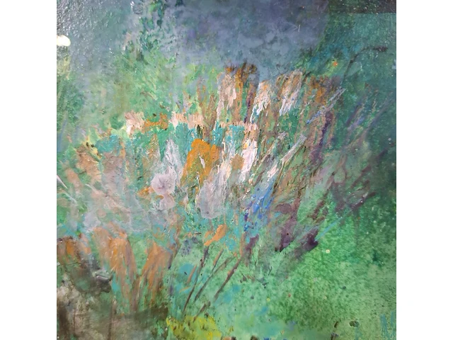 Acryl schilderij, maya wildevuur, bloemenveld, 1990 - afbeelding 2 van  9