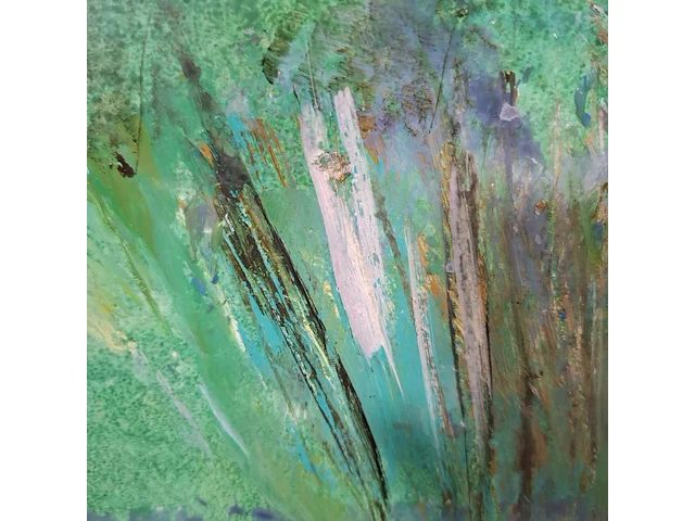 Acryl schilderij, maya wildevuur, bloemenveld, 1990 - afbeelding 3 van  9
