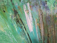 Acryl schilderij, maya wildevuur, bloemenveld, 1990 - afbeelding 3 van  9