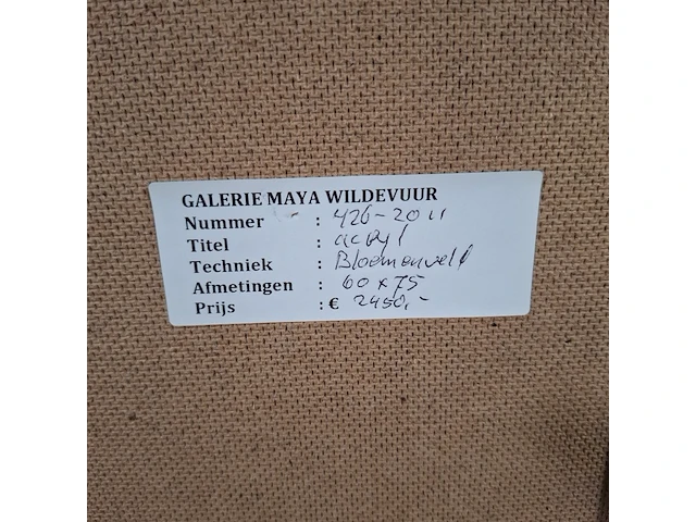 Acryl schilderij, maya wildevuur, bloemenveld, 1990 - afbeelding 8 van  9