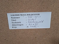 Acryl schilderij, maya wildevuur, bloemenveld, 1990 - afbeelding 8 van  9