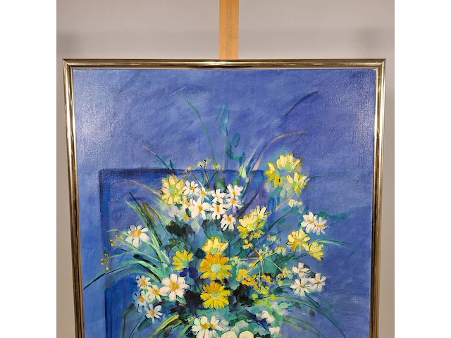 Acryl schilderij, maya wildevuur, boeket, 1989 - afbeelding 3 van  10