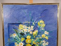 Acryl schilderij, maya wildevuur, boeket, 1989 - afbeelding 3 van  10