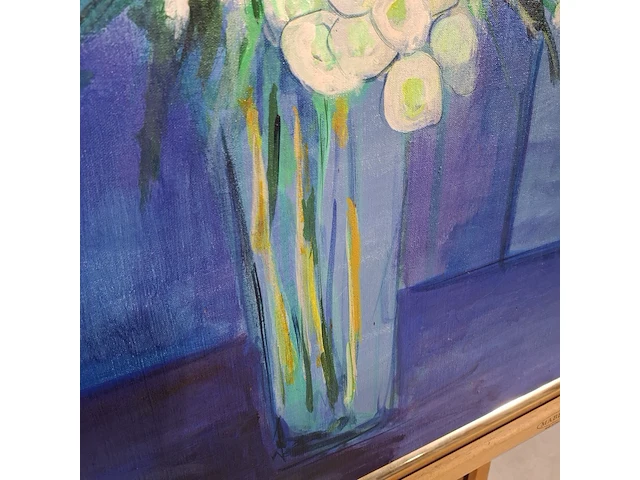 Acryl schilderij, maya wildevuur, boeket, 1989 - afbeelding 6 van  10