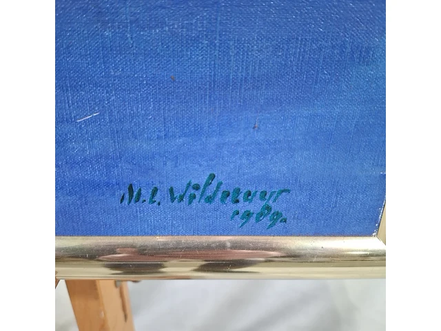 Acryl schilderij, maya wildevuur, boeket, 1989 - afbeelding 8 van  10