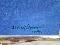 Acryl schilderij, maya wildevuur, boeket, 1989 - afbeelding 8 van  10