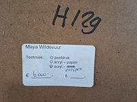 Acryl schilderij, maya wildevuur, compositie - afbeelding 6 van  14