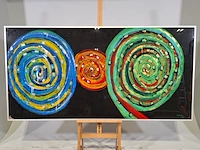 Acryl schilderij, maya wildevuur, compositie - afbeelding 1 van  14