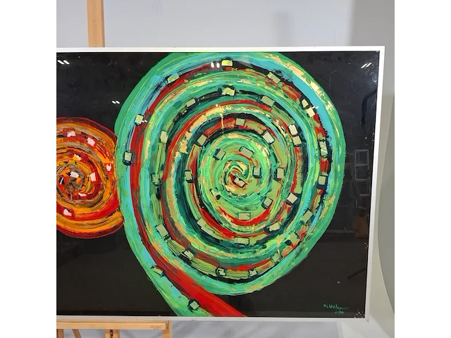 Acryl schilderij, maya wildevuur, compositie - afbeelding 8 van  14