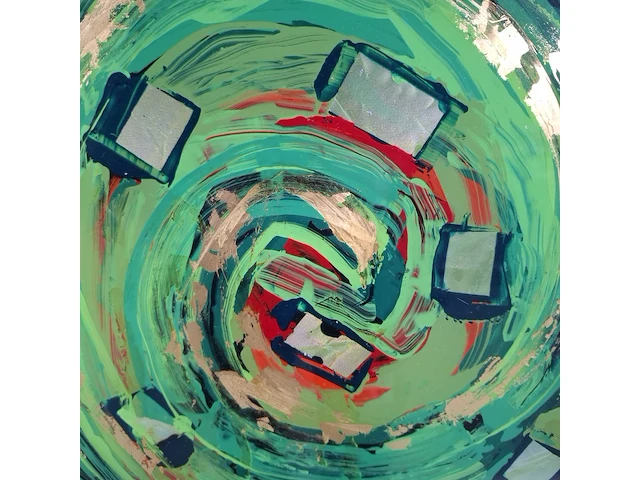 Acryl schilderij, maya wildevuur, compositie - afbeelding 9 van  14