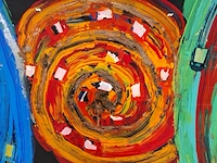 Acryl schilderij, maya wildevuur, compositie - afbeelding 11 van  14