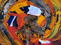 Acryl schilderij, maya wildevuur, compositie - afbeelding 12 van  14