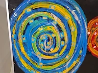 Acryl schilderij, maya wildevuur, compositie - afbeelding 13 van  14